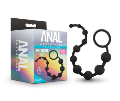 Anal Adventures Platinum 10 Anal Beads - Black