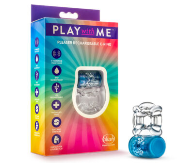 Play With Me Pleaser Rechargeable C-Ring - Blue