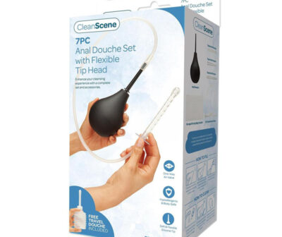 CleanScene 7 Piece Anal Douche Set with Flexible Tip Head