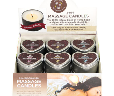 EB Hemp Seed Lovers Heart Candle Display