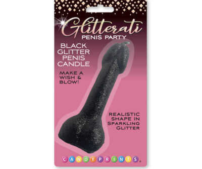 Glitterati Black Glitter Penis Candle