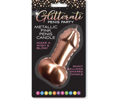 Glitterati Metallic Pink Penis Candle