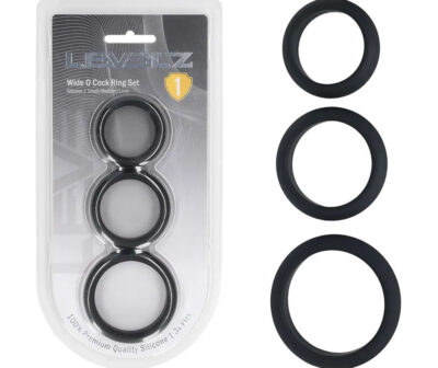 LEVELZ Wide O Silicone Cock Ring Set of 3 - S/M/L