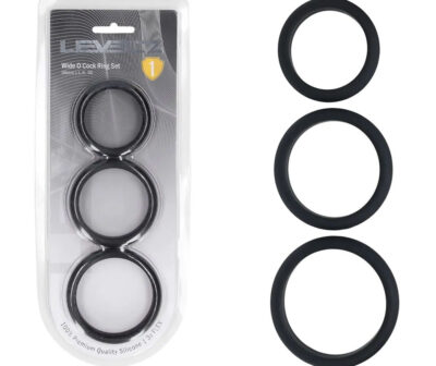 LEVELZ Wide O Silicone Cock Ring Set of 3 - L/XL/2X