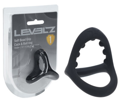 LEVELZ Soft Bead Grip Silicone Cock Ring - Black