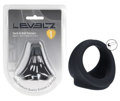LEVELZ Silicone Cock & Ball Harness - Black