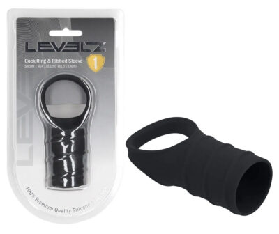 LEVELZ Silicone Cock Ring & Ribbed Sleeve
