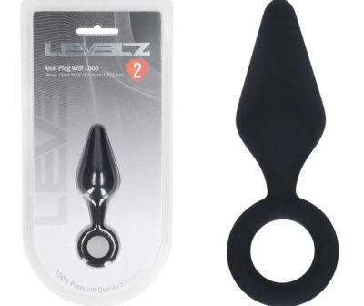 LEVELZ Silicone Anal Plug with Loop - Small - Black