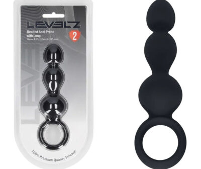 LEVELZ Beaded Silicone Anal Probe with Loop