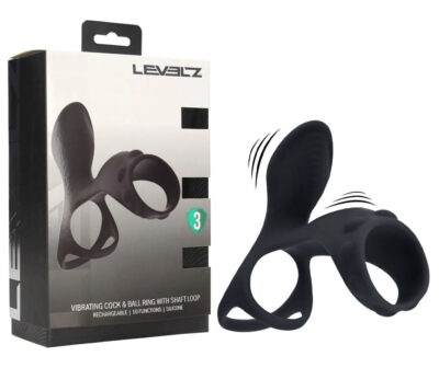 LEVELZ Vibrating Cock & Ball Ring with Shaft Loop