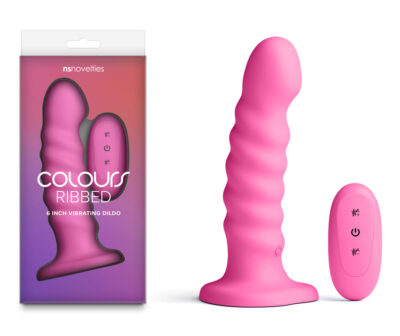 Colours Ribbed - 6'' Vibrating Dildo - Pink