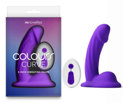 Colours Curve - Vibrating 5'' Dildo - Purple