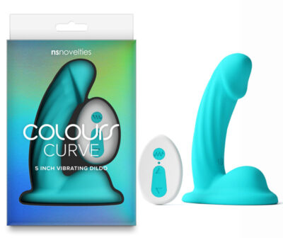 Colours Curve - Vibrating 5'' Dildo - Teal