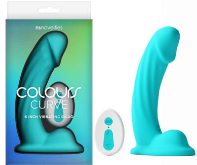 Colours Curve - Vibrating 6'' Dildo - Teal