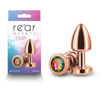 Rear Assets Petite - Rose Gold with Rainbow Gem