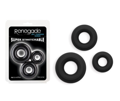 Renegade 3pc Fireman Rings - Black