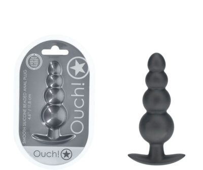 OUCH! Beaded Anal Plug - Gun Metal