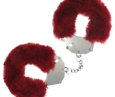 OUCH! Heavy-Duty Fluffy Cuffs - Burgundy