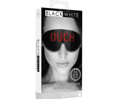 OUCH! Black & White Bonded Leather Eye-Mask ''Ouch''