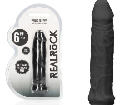 REALROCK 6'' Realistic Penis Sleeve - Black