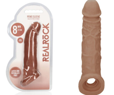 REALROCK 8'' Realistic Penis Extender with Rings - Tan