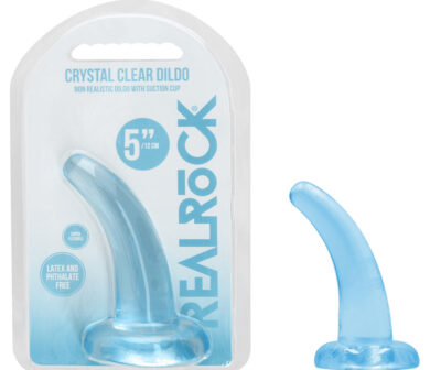 REALROCK Non Realistic Dildo With Suction Cup - 11.5 cm - Blue