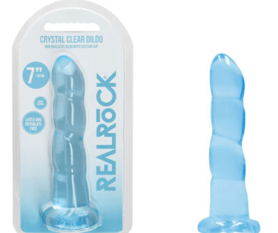 REALROCK Dildo With Suction - 17 cm - Blue