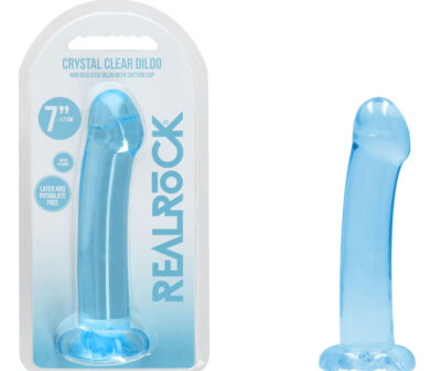 REALROCK Non Realistic Dildo With Suction Cup - 17 cm - Blue