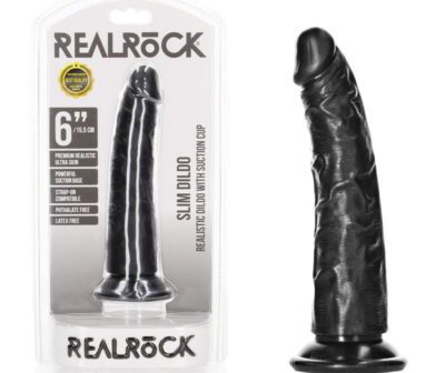 REALROCK Realistic Slim Dildo without Balls - 15.5 cm