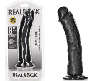 REALROCK Realistic Regular Curved Dildo with Suction Cup - 20 cm