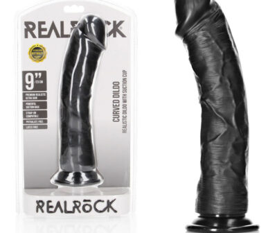 REALROCK Realistic Regular Curved Dildo with Suction Cup - 23 cm