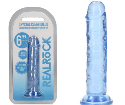 REALROCK 15.5 cm Straight Dildo - Blue