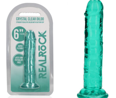 REALROCK 15.5 cm Straight Dildo - Turquoise