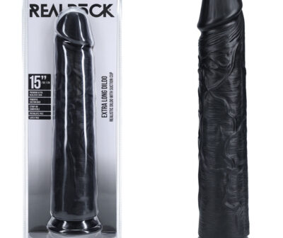 REALROCK 38cm Extra Long Dildo - Black