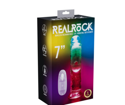 REALROCK 7'' No Balls Wireless Rechargeable LED Vibrating Dong