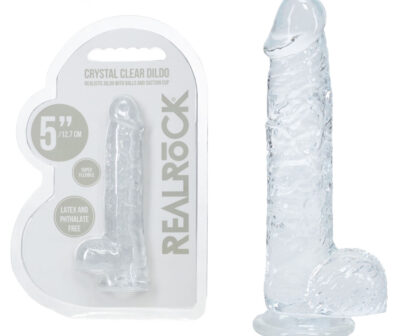 REALROCK 5'' Crystal Clear Dildo with Balls - Clear