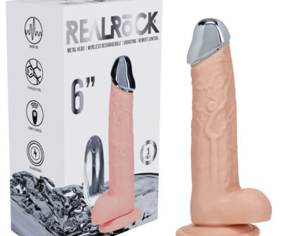 REALROCK Metal Head 6'' Rechargeable Dildo - Flesh