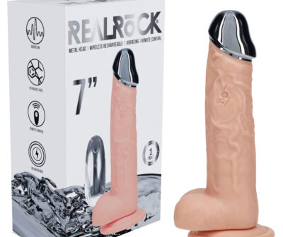 REALROCK Metal Head 7'' Rechargeable Dildo - Flesh