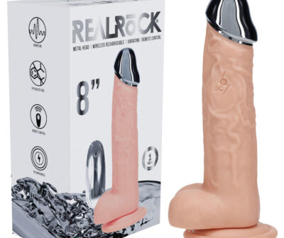 REALROCK Metal Head 8'' Rechargeable Dildo - Flesh