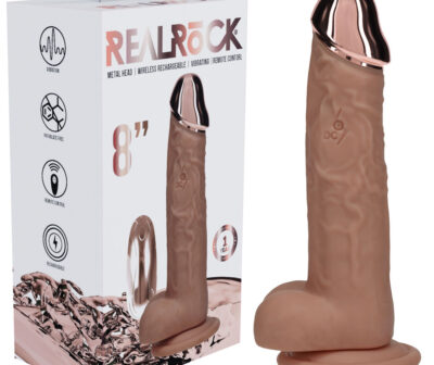 REALROCK Metal Head 8'' Rechargeable Dildo - Tan