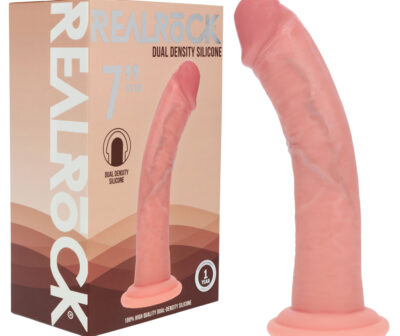 REALROCK Dual Density Silicone 7'' Curved Dildo - Flesh