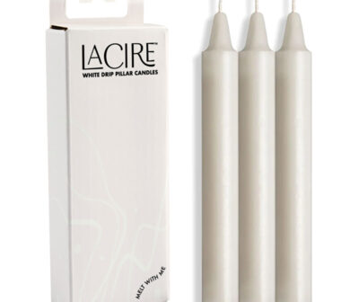 LaCire Drip Pillar Candles - White
