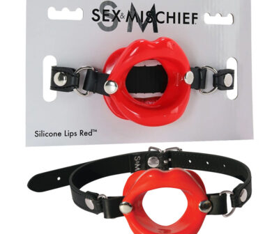 Sex & Mischief Silicone Lips Mouth Gag - Red