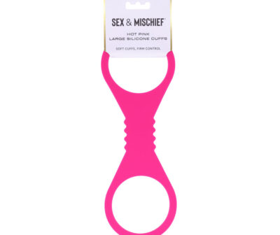 Sex & Mischief Large Hot Pink Silicone Cuffs