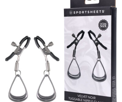 SPORTSHEETS Velvet Noir Tuggable Nipple Clamps