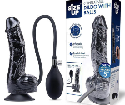 Size Up 6 Inch Inflatable Dildo with Balls