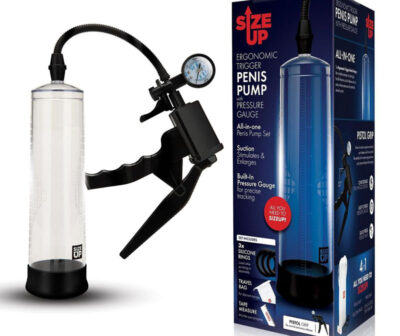 Size Up Ergonomic Trigger Penis Pump with Pressure Gauge
