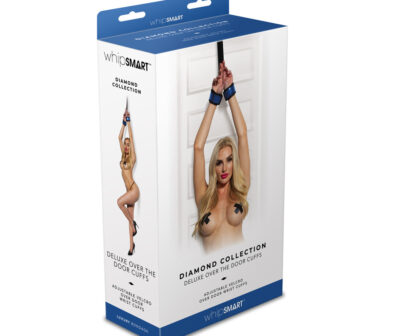 WhipSmart Diamond Deluxe Over The Door Cuffs - Blue